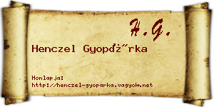Henczel Gyopárka névjegykártya